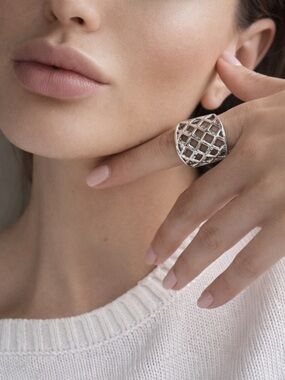 .925 Sterling Silver Elle ring Double Cage Fine Jewelry Birthday Gifts For Her